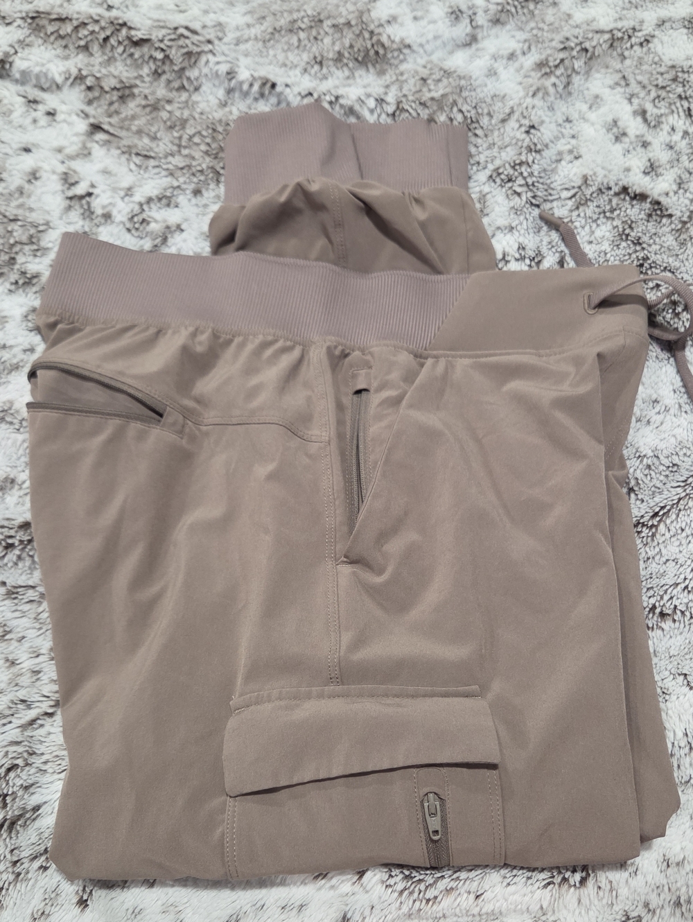 Taupe Cargo Jogger Pants - Stretch Comfort